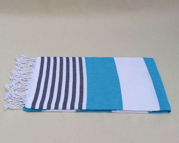 turkish towel peshtemal organic cotton blue and dark blue striped (1)