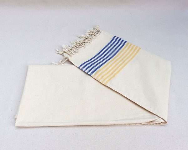turkish towel peshtemal organic cotton blue yellow bone (3)