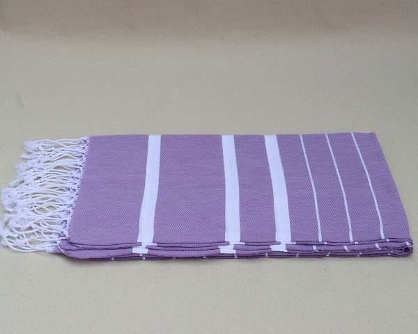 turkish towel peshtemal organic cotton purple striped (1)