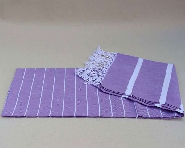 turkish towel peshtemal organic cotton purple striped (3)