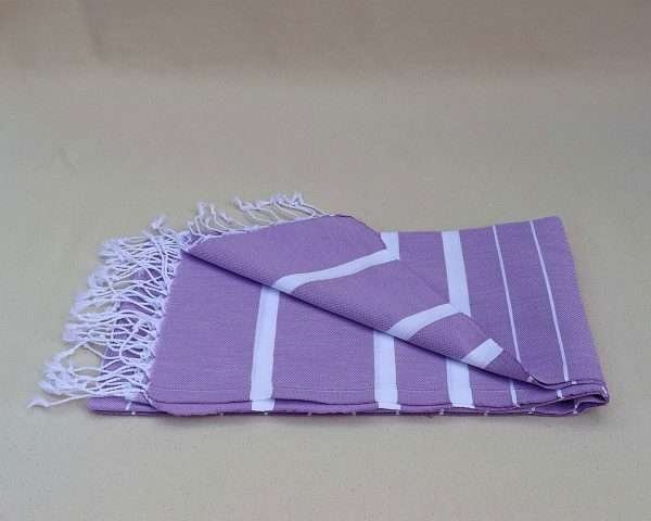 turkish towel peshtemal organic cotton purple striped (4)