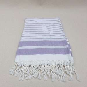 turkish towel peshtemal organic cotton white lilac striped (4)