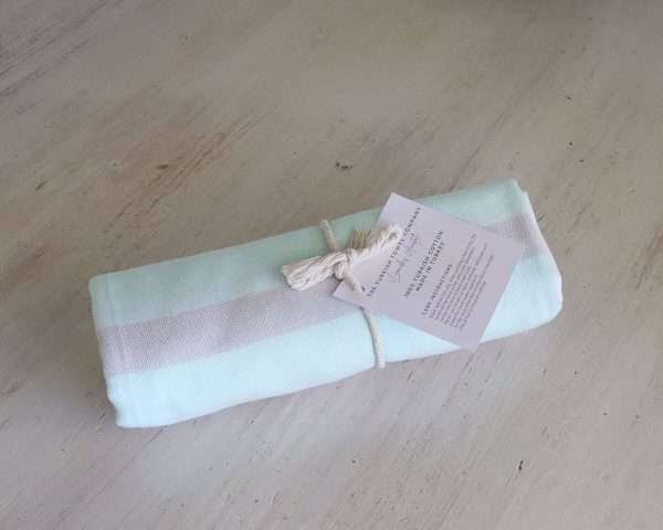 turkish towel mint grey white stripe