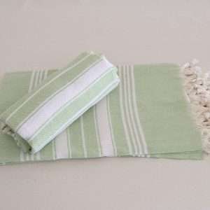turkish towel pistachio green and white stripe