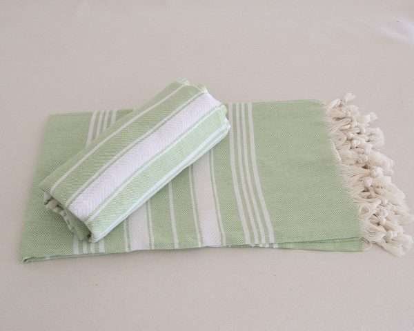 turkish towel pistachio green and white stripe