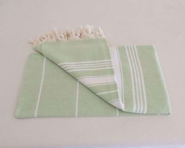 turkish towel pistachio green and white stripe