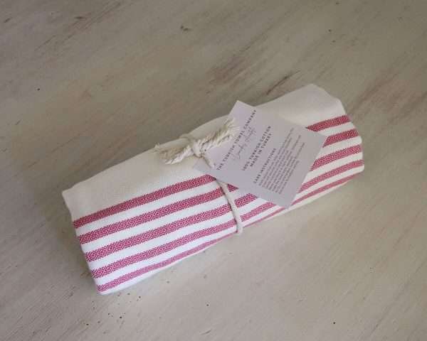 turkish towel red white stripe