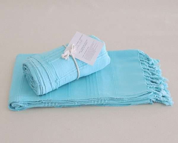 turkish towel turquoise striped stonewashed