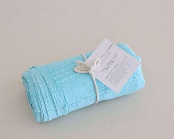 turkish towel turquoise striped stonewashed