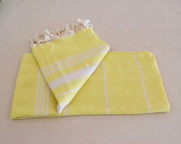 turkish towel yellow white stripe