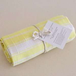 turkish towel yellow white stripe