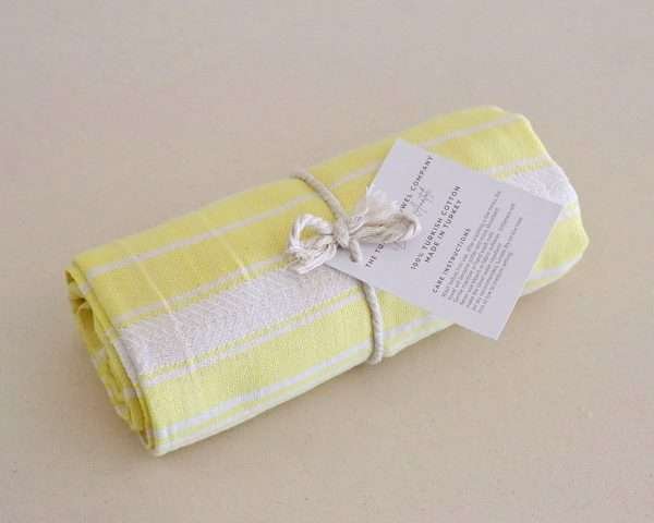 turkish towel yellow white stripe